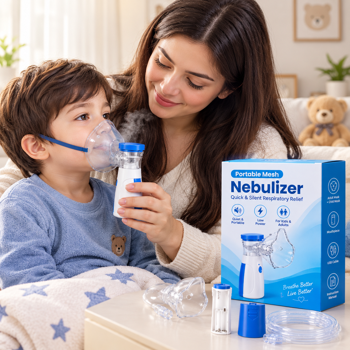 Portable Mesh Nebulizer for Kids & Adults