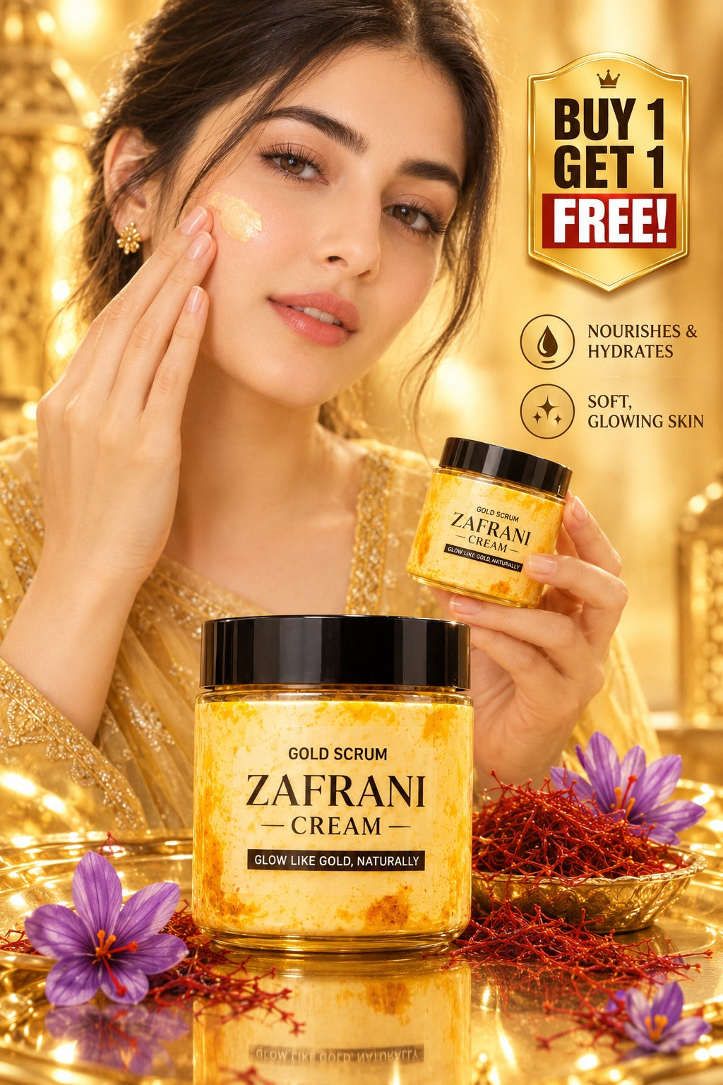 Zafrani Gold Scrub Cream ā Saffron & Gold Glow Cream