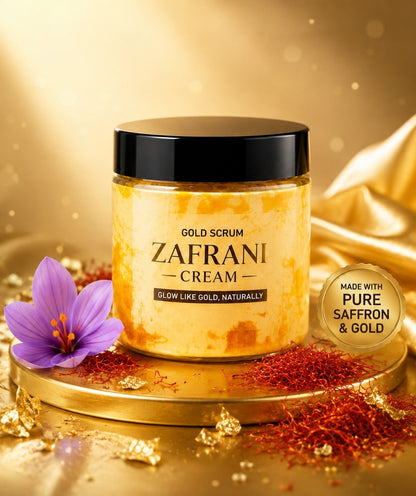 Zafrani Gold Scrub Cream – Saffron & Gold Glow Cream