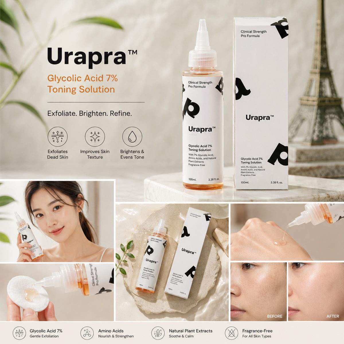 Urapra Glycolic Acid 7% Toning Solution 100ml
