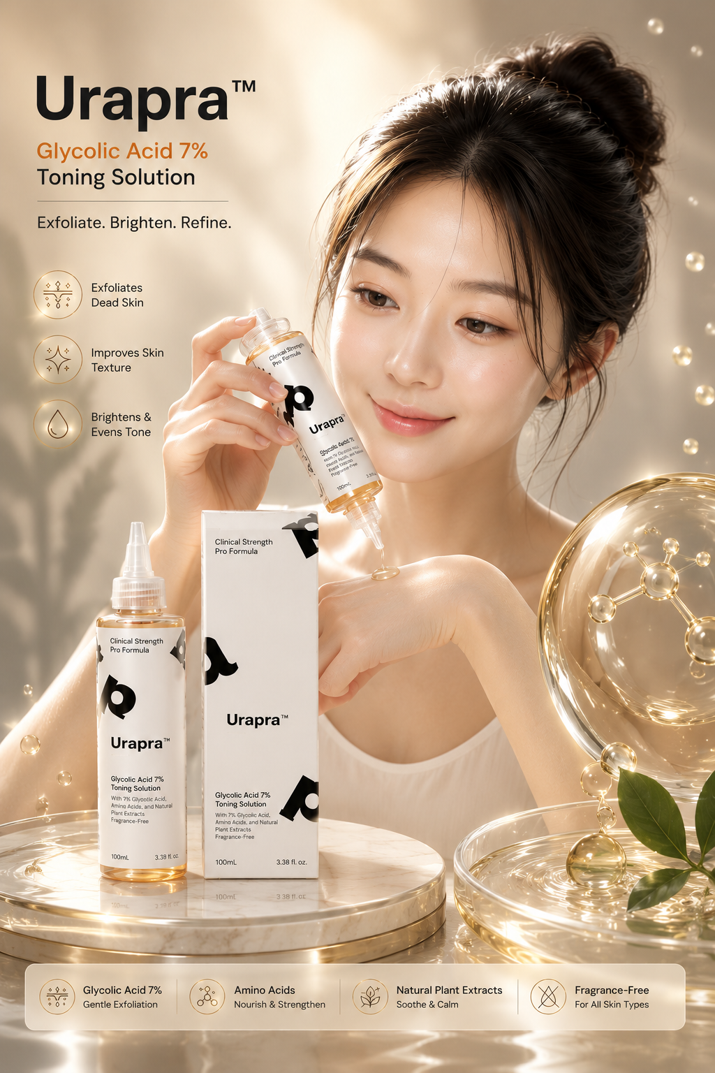 Urapra Glycolic Acid 7% Toning Solution 100ml